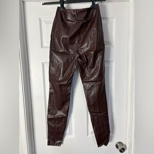 H&M Brown Tapered Leather Pants